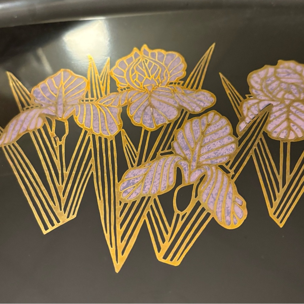 Couroc Giftware Floral Decorative Plate with Gold and Purple Flower Design